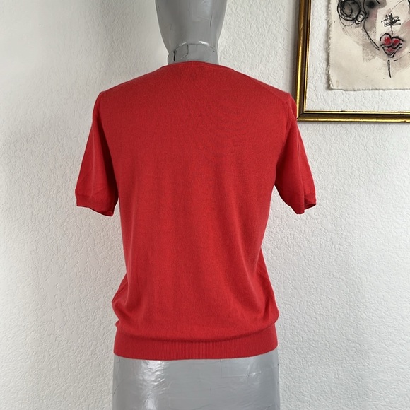 Giorgio Armani Cashmere Short Sleeve Crewneck Shell Sweater - Picture 5 of 8